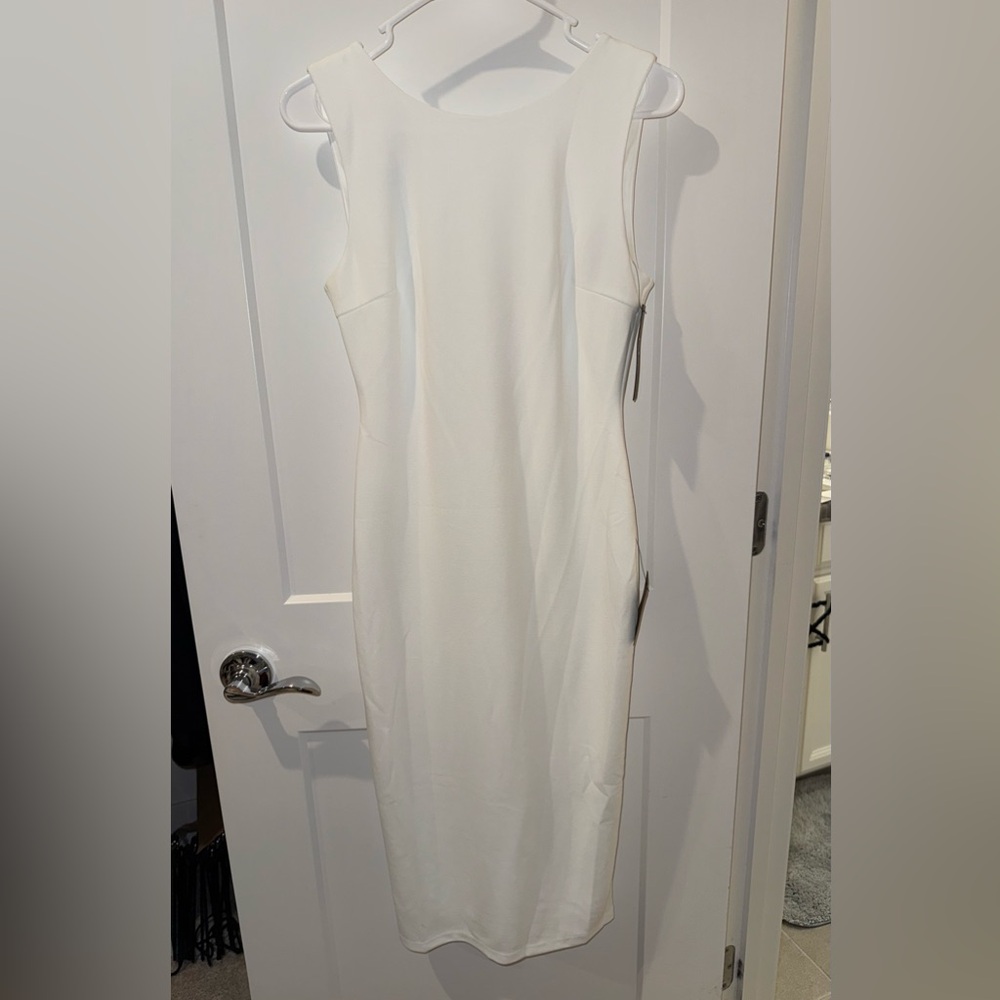 Lulu's Elegant Cream Midi Dress